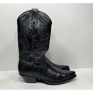 Resistol Ranch Womens 7.5 B Black Lizard Skin Snip Toe Cowboy Boots M3500SQ